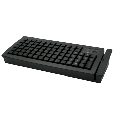 Программируемая клавиатура Posiflex KB-6600U-B черная c ридером магнитных карт на 1-3 дорожки	